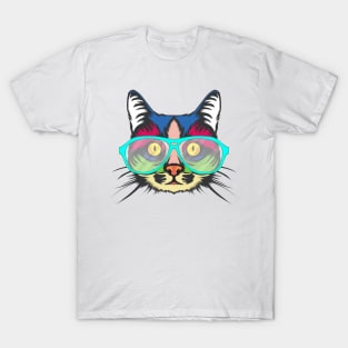 Cat face wearing beautiful glasses T-Shirt